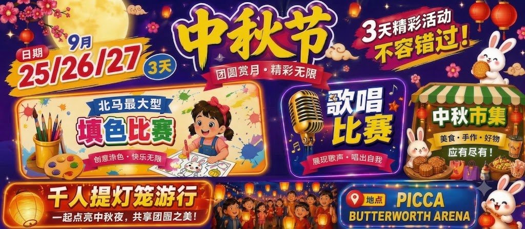 中秋节 2026 — PICCA Butterworth Arena